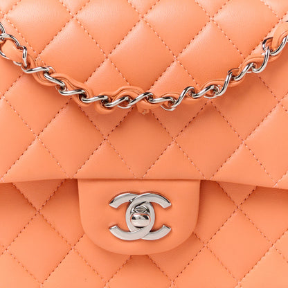 Chanel Lambskin Quilted Medium Double Flap Orange 9 of 12