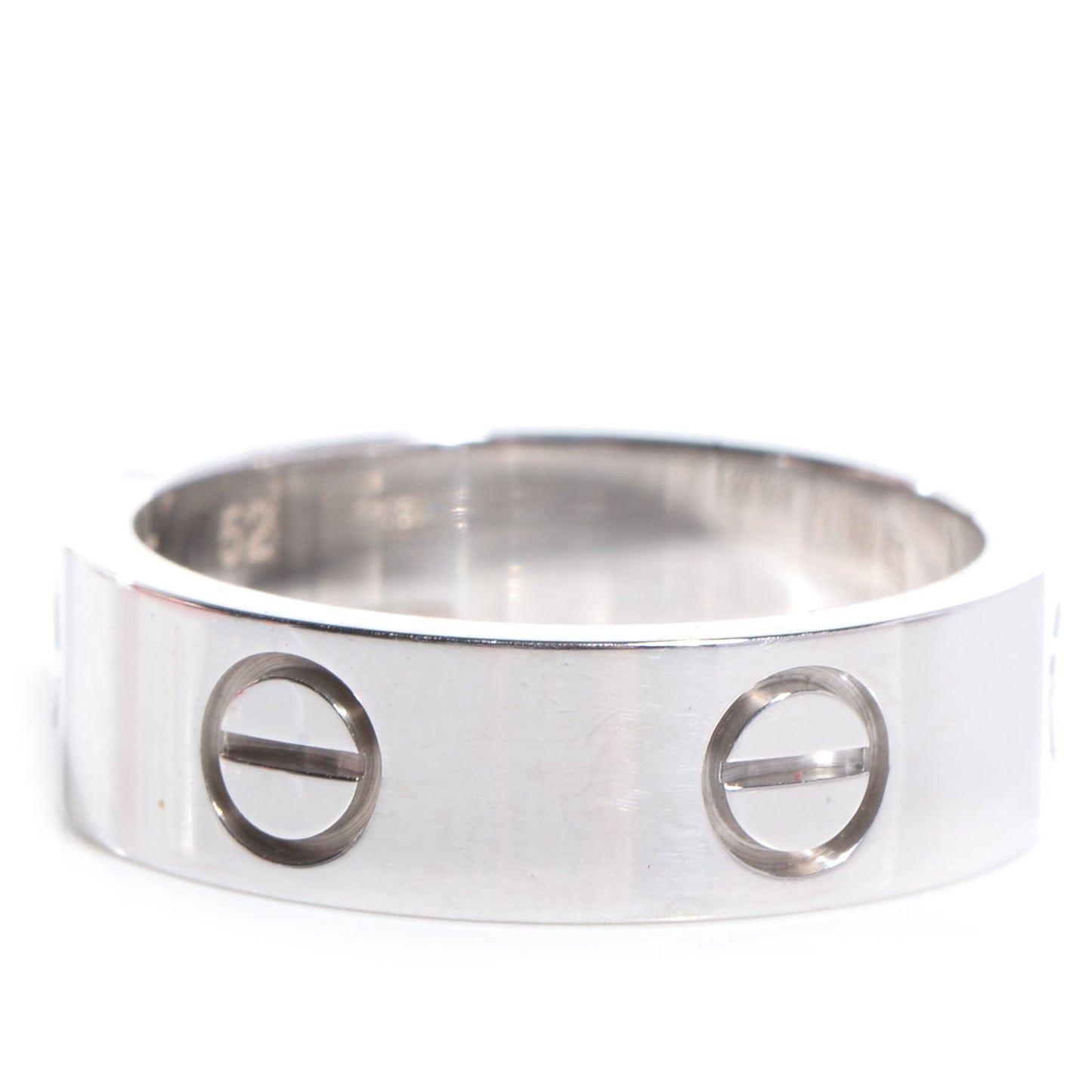 18K White Gold 5.5mm LOVE Ring 52 6