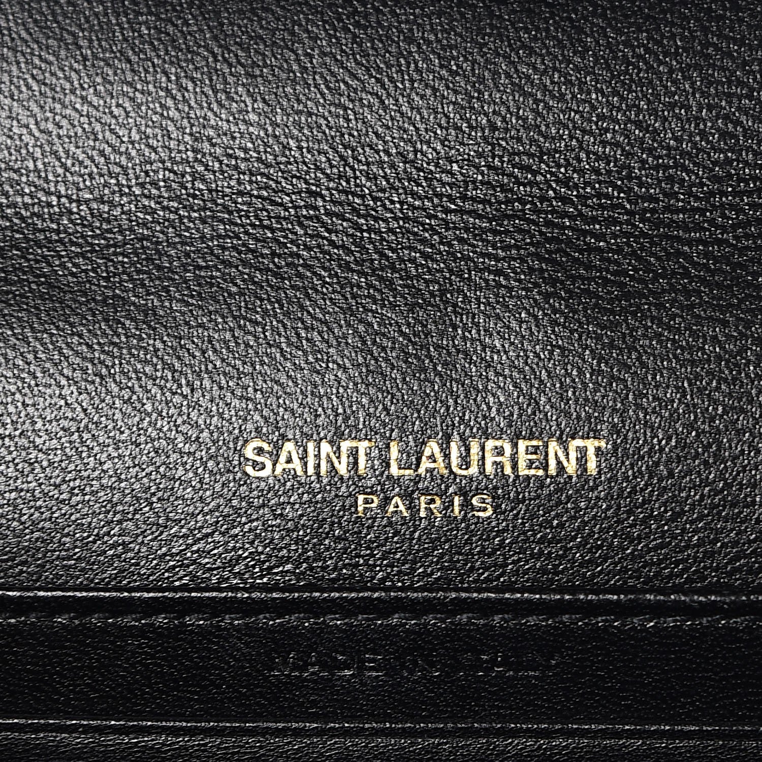 Saint Laurent Metallic Calfskin Striped Small Monogram Kate Satchel Black Gold 7 of 7