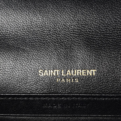 Saint Laurent Metallic Calfskin Striped Small Monogram Kate Satchel Black Gold 7 of 7