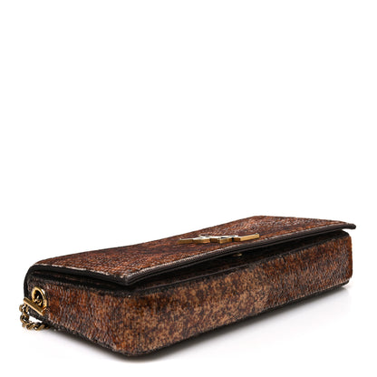 Saint Laurent Sequin Satin Monogram Tassel Kate 99 Brown 4 of 10
