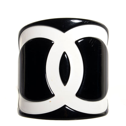 Chanel Resin CC Cuff Black White 1 of 4