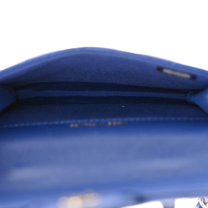 Chanel Lambskin Quilted Top Handle Flap Coin Purse With Chain Blue 5 of 12