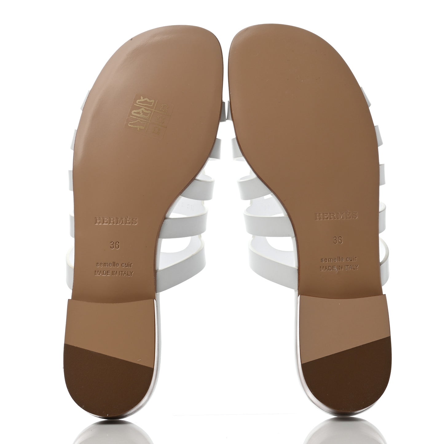 Calfskin Camelia Sandals 36 White