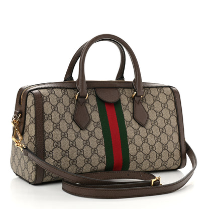 Gucci GG Supreme Monogram Web Medium Ophidia Boston Brown 3 of 10