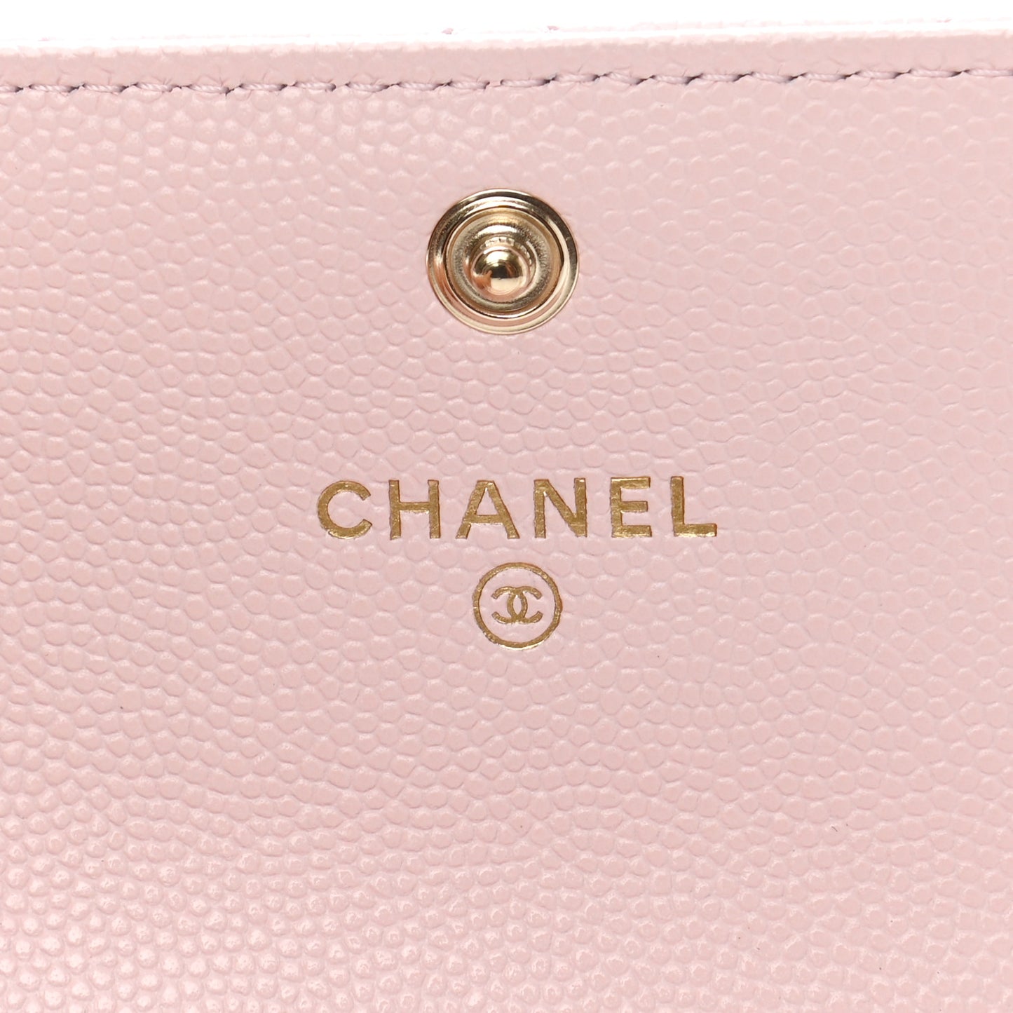 Caviar Quilted Crystal CC Flap Card Holder Pink