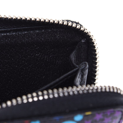 Gucci GG Supreme Monogram Psychedelic Zip Around Card Case Wallet Black 8 of 11