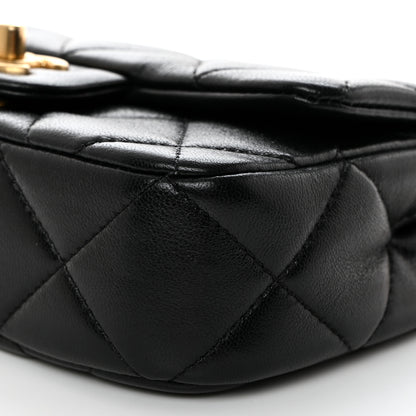 Chanel Lambskin Pearl Quilted Mini Flap Black 10 of 10