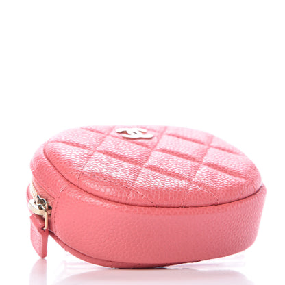 Chanel Iridescent Caviar Quilted Zip Around Classic Coin Purse Pink 4 of 8