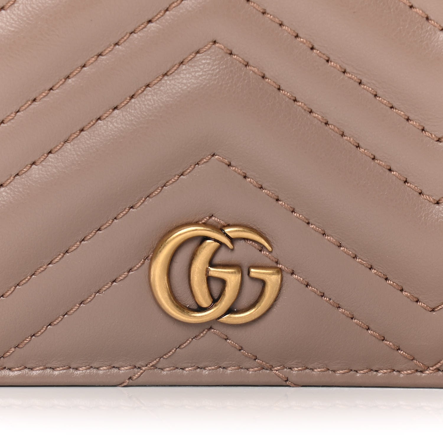 Gucci Calfskin Matelasse GG Marmont Card Case Wallet Porcelain Rose 7 of 11