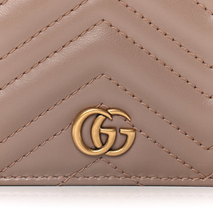 Gucci Calfskin Matelasse GG Marmont Card Case Wallet Porcelain Rose 7 of 11