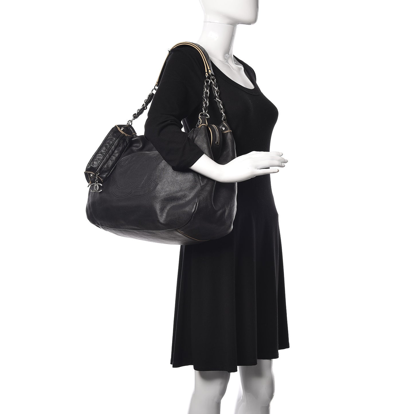 Lambskin Large Edgy Hobo Black