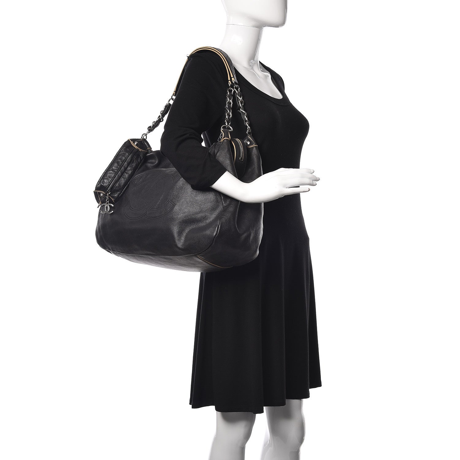 Chanel Lambskin Large Edgy Hobo Black 2 of 14