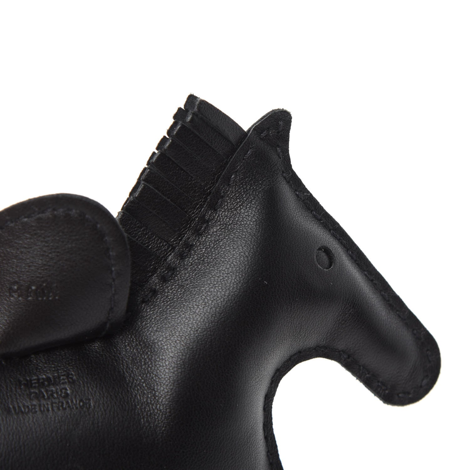 Hermes Milo Lambskin Grigri Rodeo Horse Bag Charm GM So Black 3 of 4