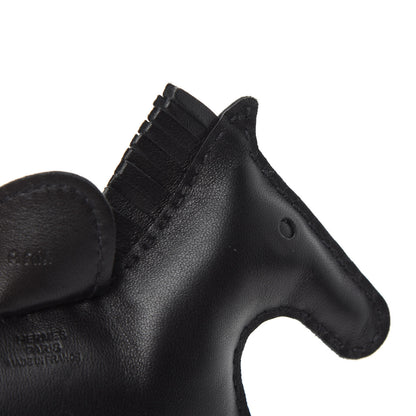 Hermes Milo Lambskin Grigri Rodeo Horse Bag Charm GM So Black 3 of 4