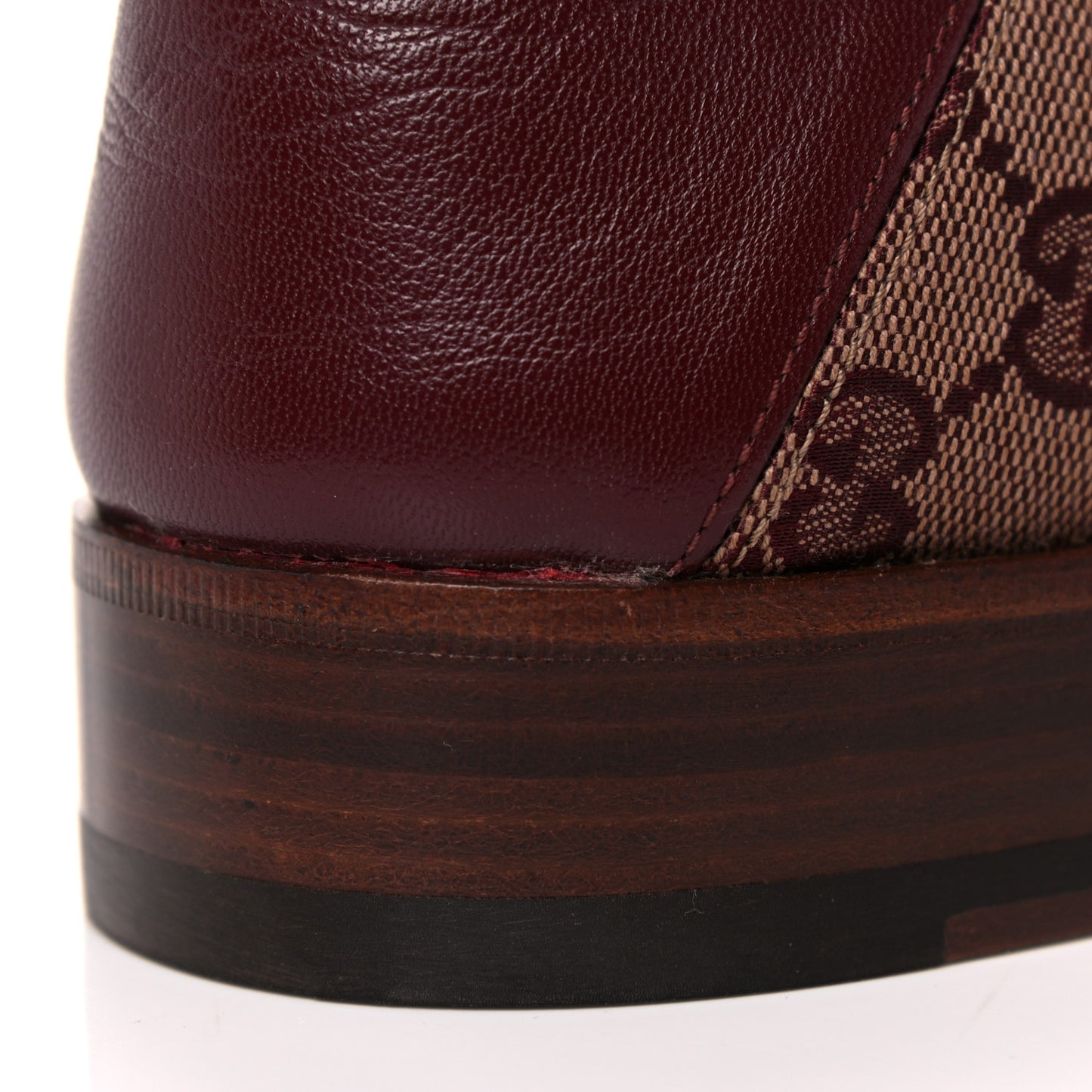 GG Monogram Granada Kid Mens Horsebit Loafers 9 Sahara Rubino Bright Bordeaux