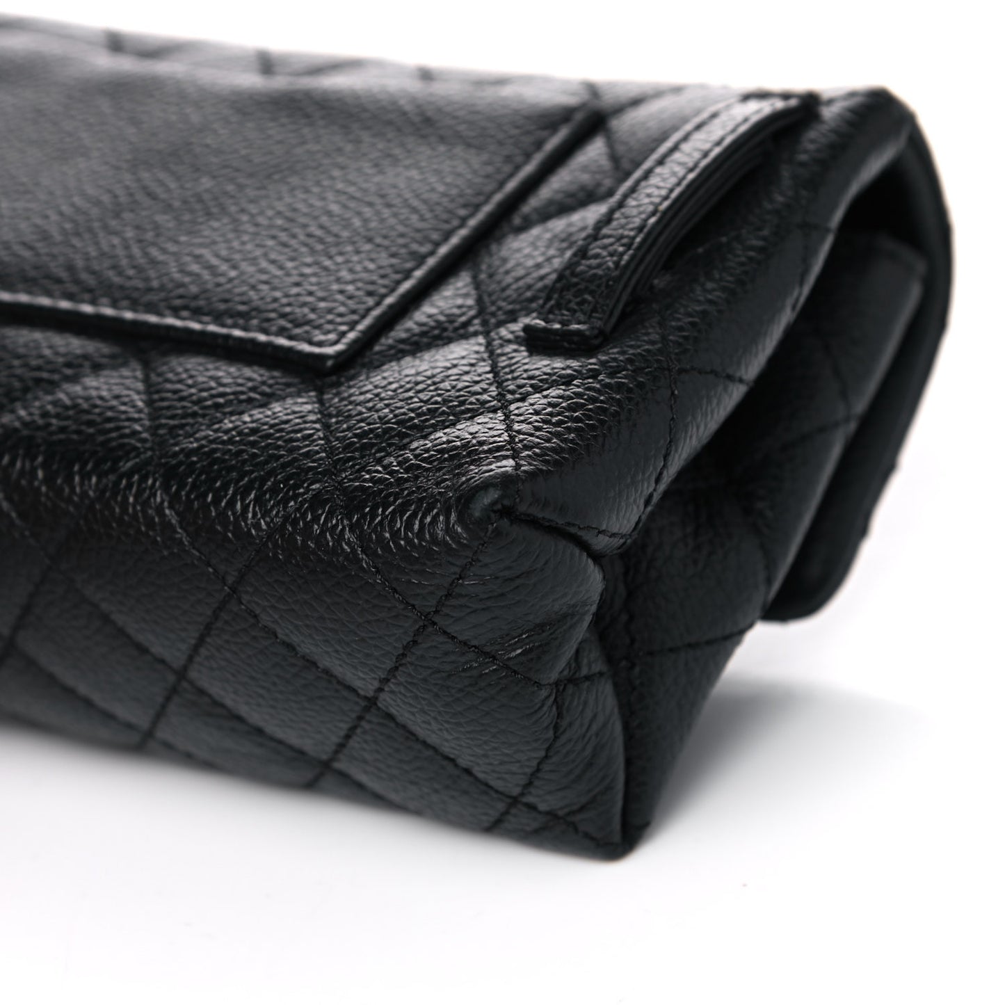 Grained Calfskin Quilted 2.55 Reissue Flap Belt Bag Clutch Black