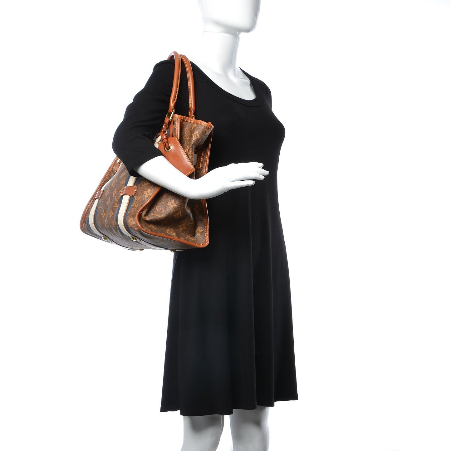 Monogram Rayures Tisse Sac GM Blue