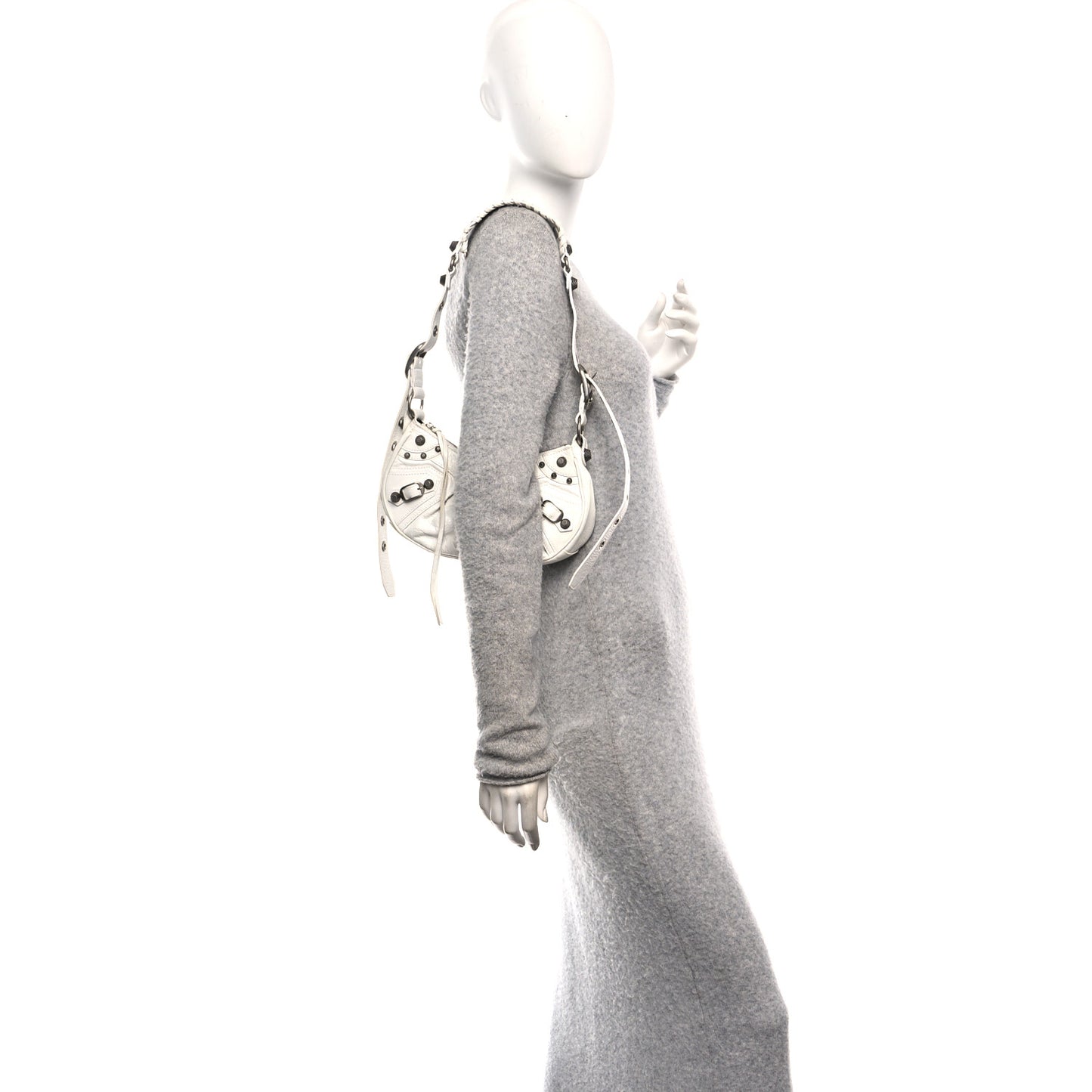 Agneau Arena Le Cagole Shoulder Bag XS Optic White