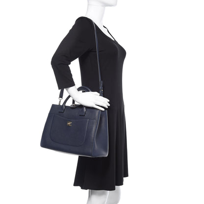 Chanel Grained Calfskin Small Neo Executive Shopper Tote Navy 2 of 12
