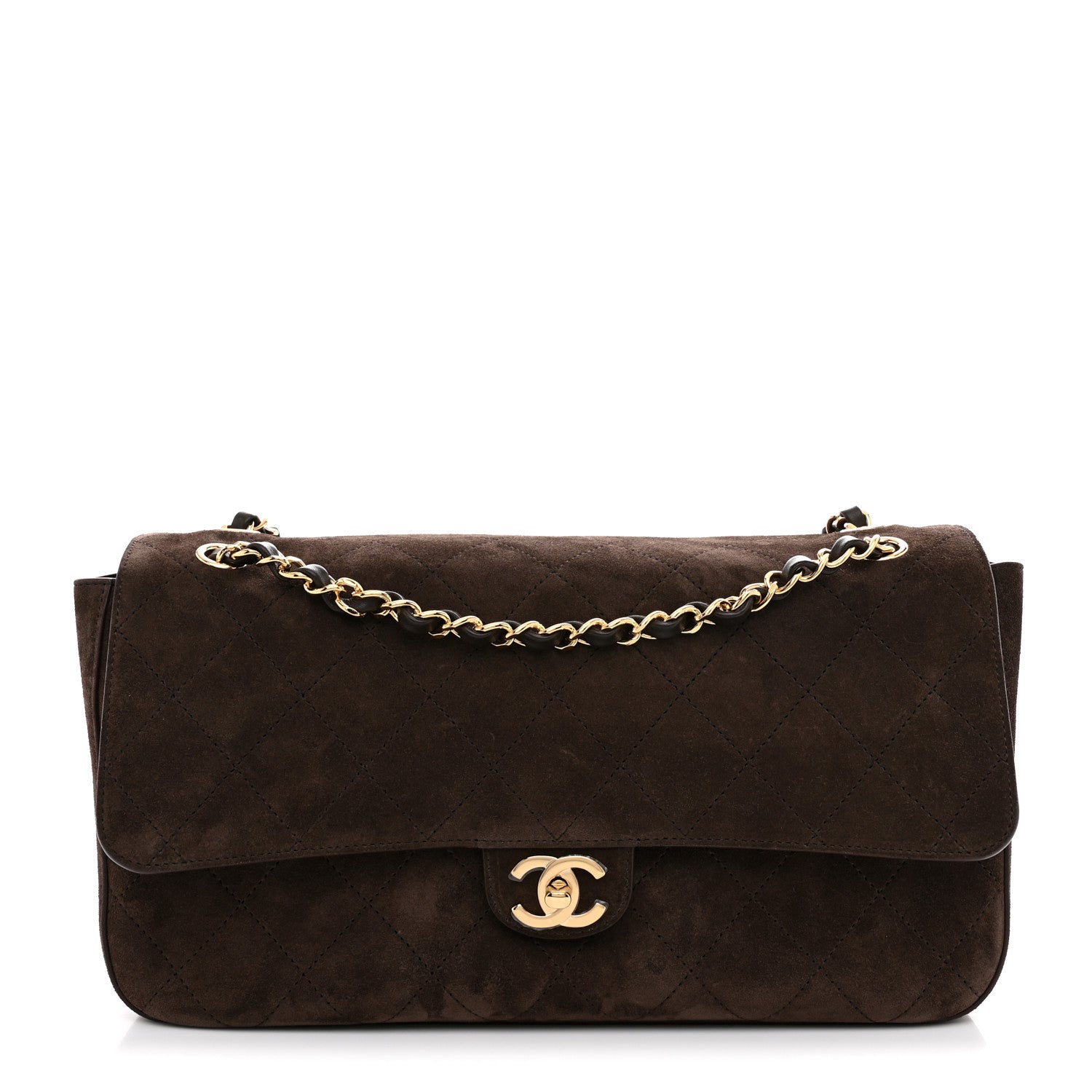 Chanel Suede Calfskin Small Souplissimo Maxi Flap Dark Brown 1 of 11