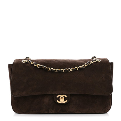 Chanel Suede Calfskin Small Souplissimo Maxi Flap Dark Brown 1 of 11