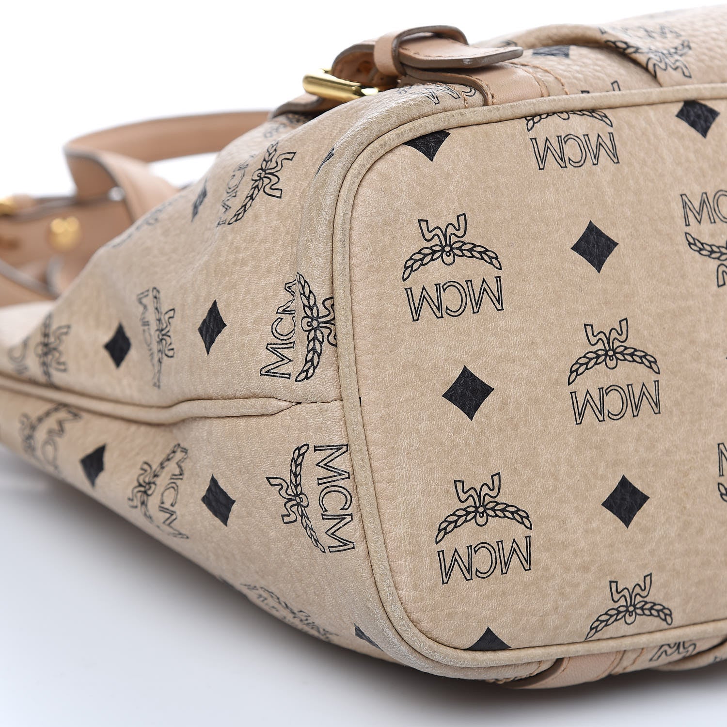 MCM Visetos Medium Essentials Shopper Tote Beige 5 of 17