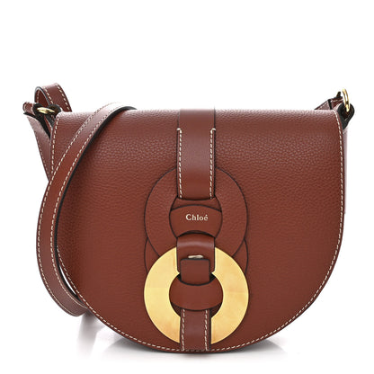 Chloe Grained Calfskin Small Darryl Saddle Crossbody Bag Sepia Brown 1 of 10