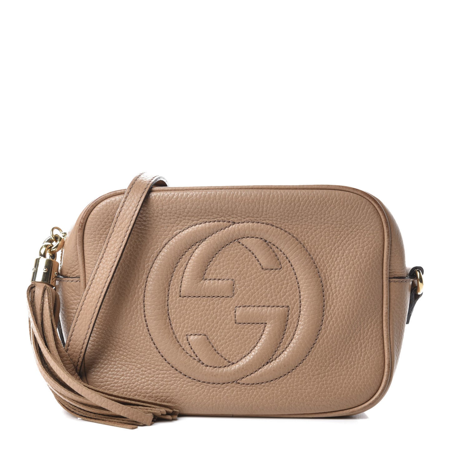 Pebbled Calfskin Small Soho Disco Bag Rose Beige