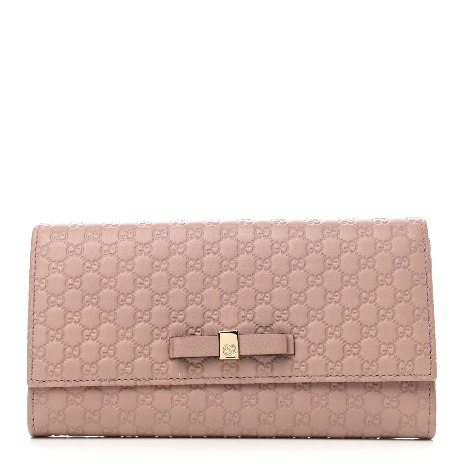 Gucci Microguccissima Bow Continental Wallet Soft Pink 1 of 7