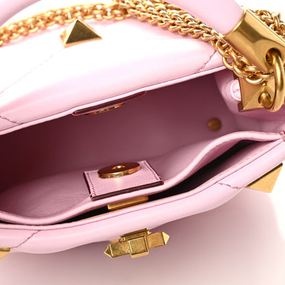 Valentino Garavani Nappa Mini Roman Stud The Handle Bag Pink Borealis 7 of 8