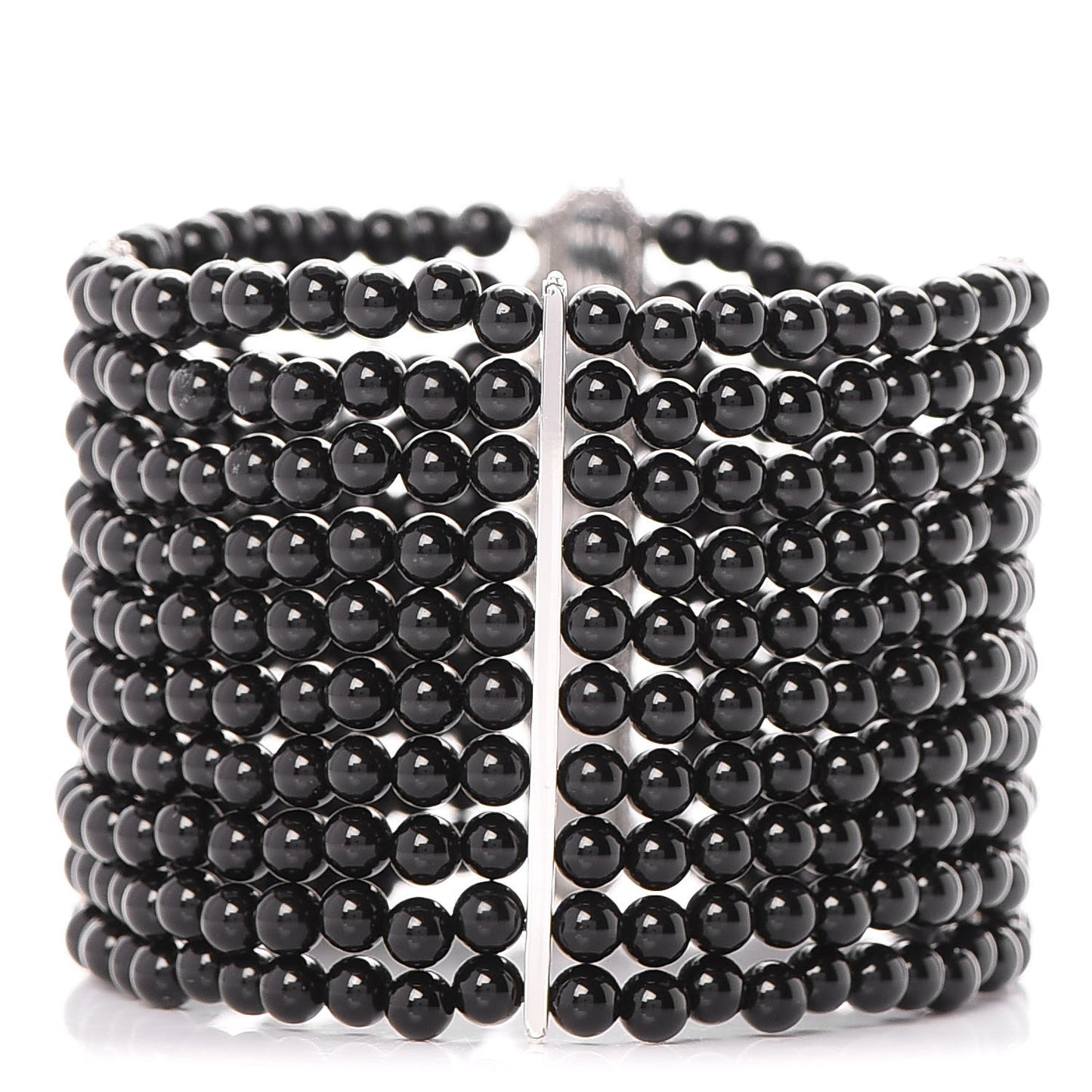 Sterling Silver Black Onyx 10 Row Ziegfeld Bracelet