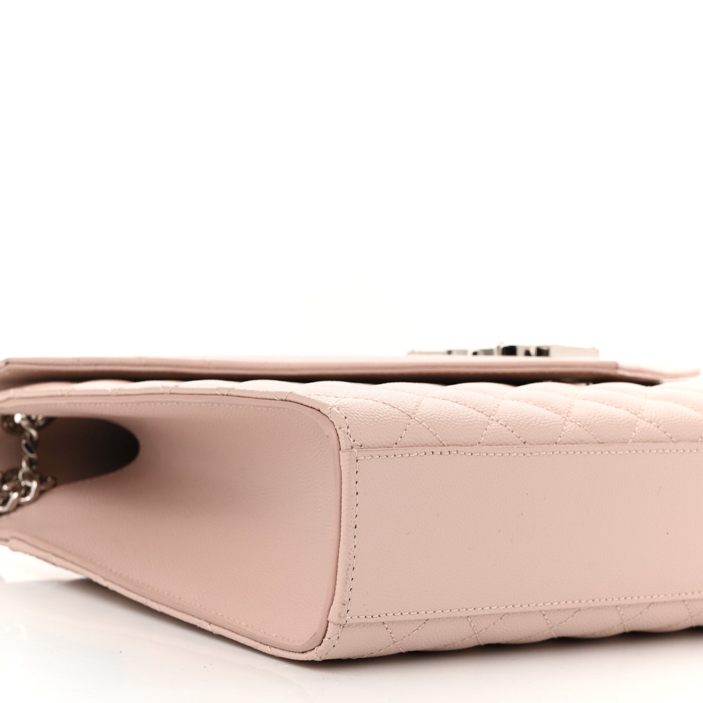Grain De Poudre Textured Mixed Matelasse Large Triquilt Monogram Satchel Rose