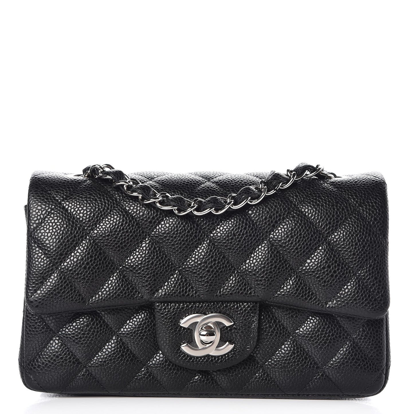 Caviar Quilted Mini Rectangular Flap Black