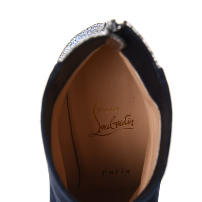 Christian Louboutin Veau Velours Mica 100 Delicotte Booties 38 Marine Silver 7 of 10