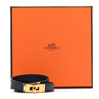 Hermes Courchevel Kelly Double Tour Bracelet M Bleu Marine 8 of 8