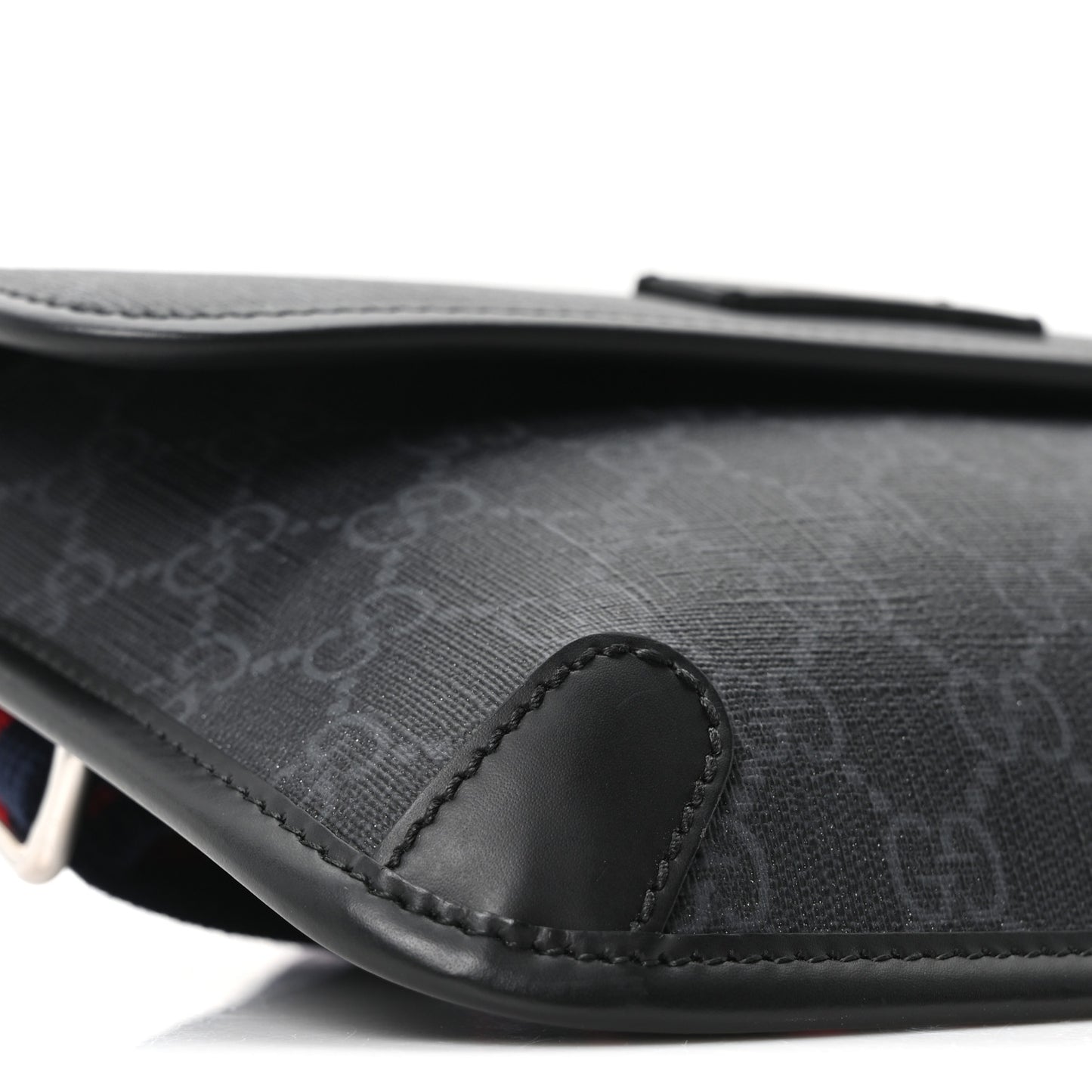 GG Supreme Monogram Web Slim Belt Bag Black Grey