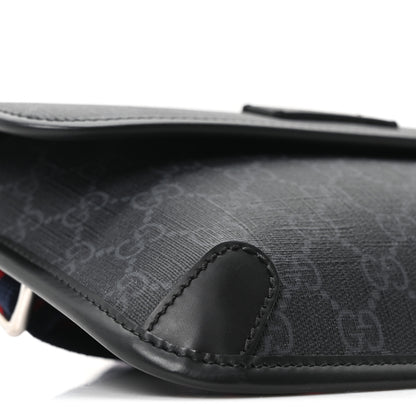 Gucci GG Supreme Monogram Web Slim Belt Bag Black Grey 9 of 10