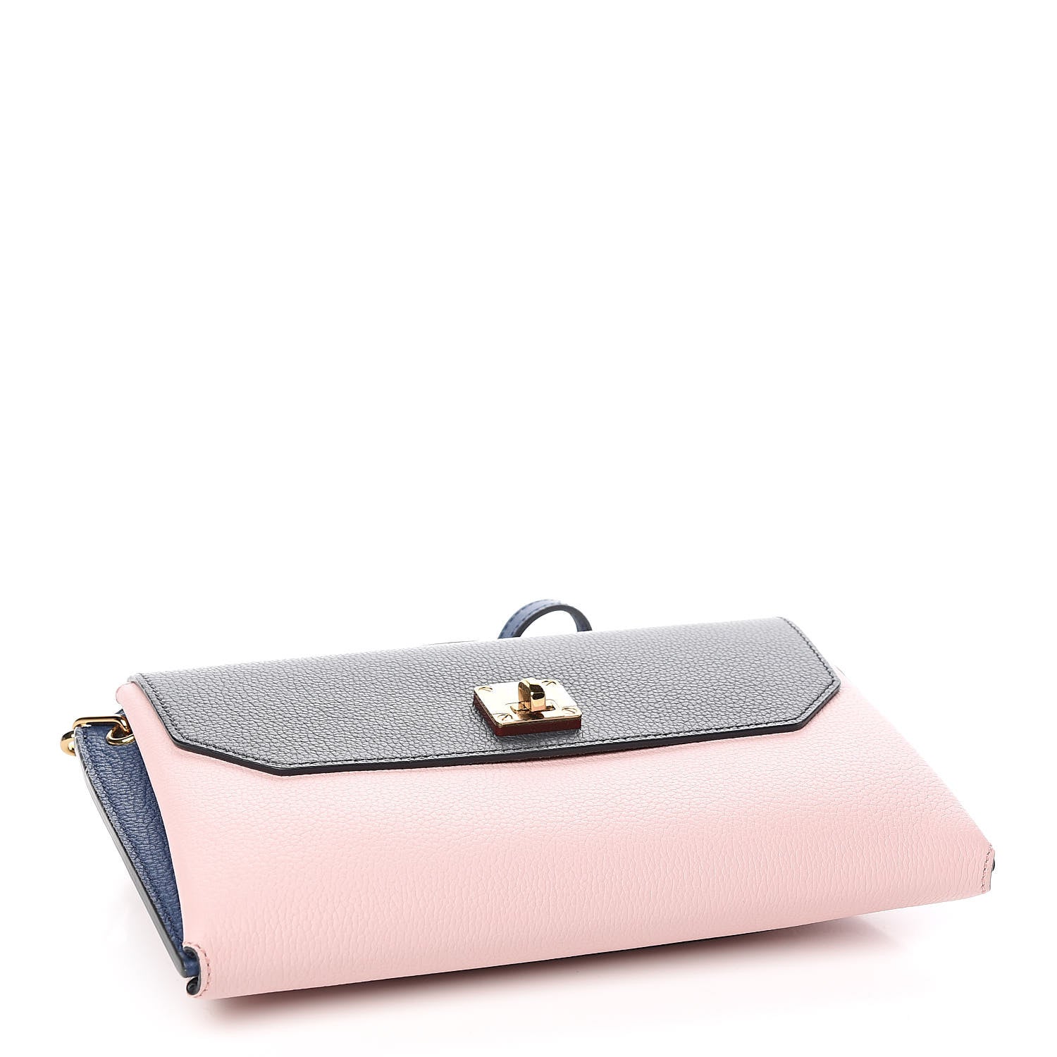 MCM Grained Calfskin Small Milla Clutch Pale Mauve Navy 4 of 10