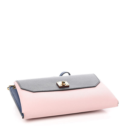 MCM Grained Calfskin Small Milla Clutch Pale Mauve Navy 4 of 10