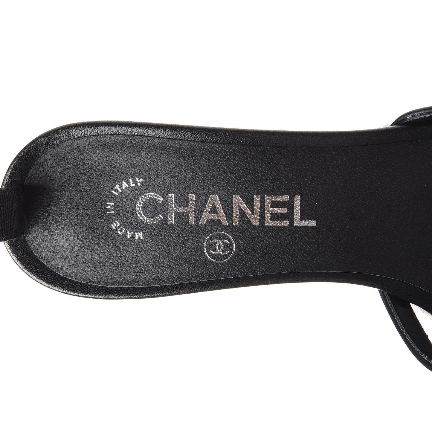 PVC Lambskin Logo Mules 39 Black
