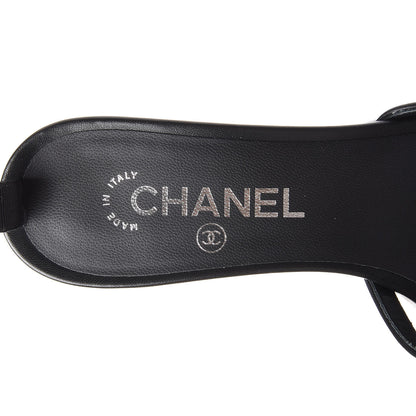 Chanel PVC Lambskin Logo Mules 39 Black 6 of 9