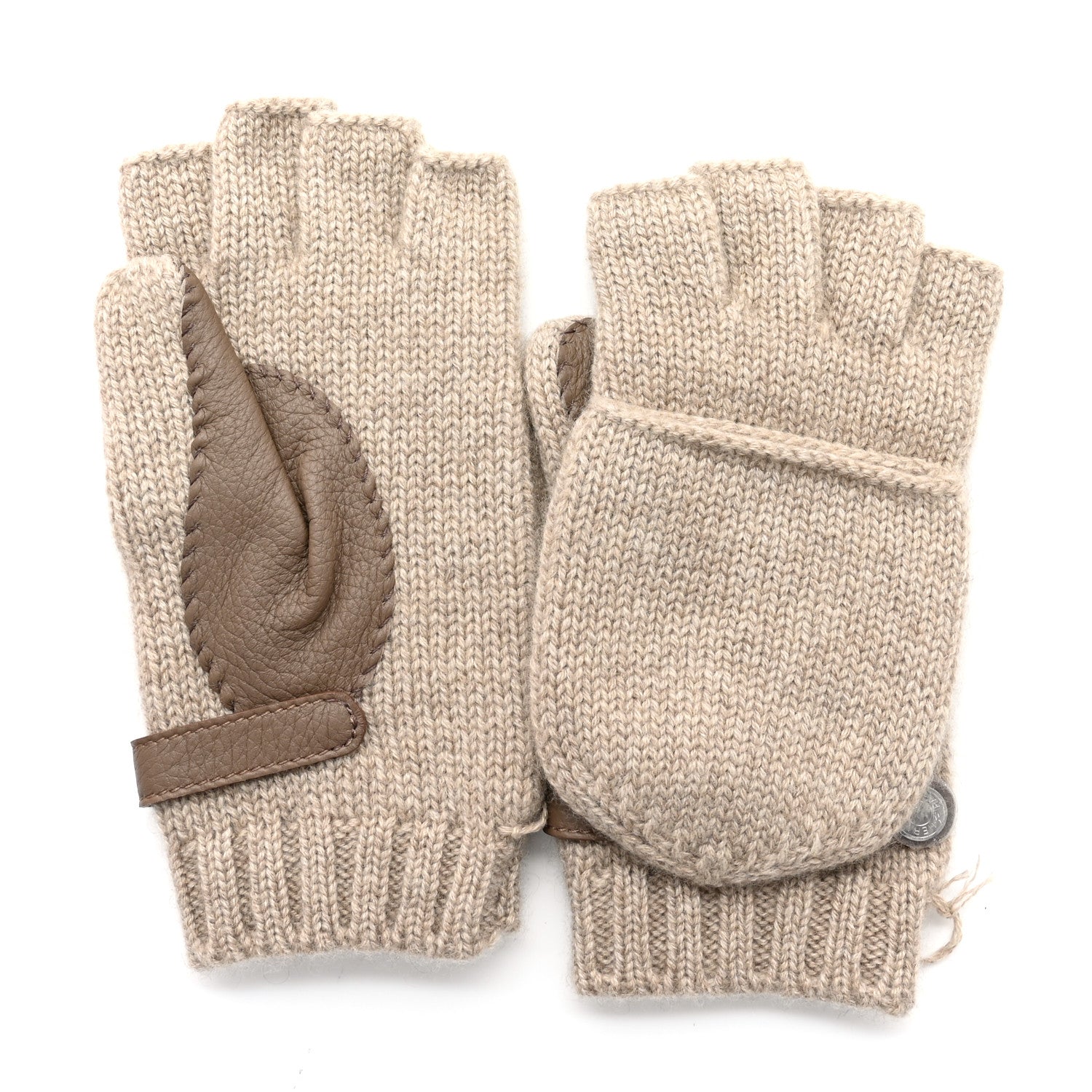 Hermes Cashmere Deerskin Baltimore Gloves S Gris Clair Etoupe 2 of 4