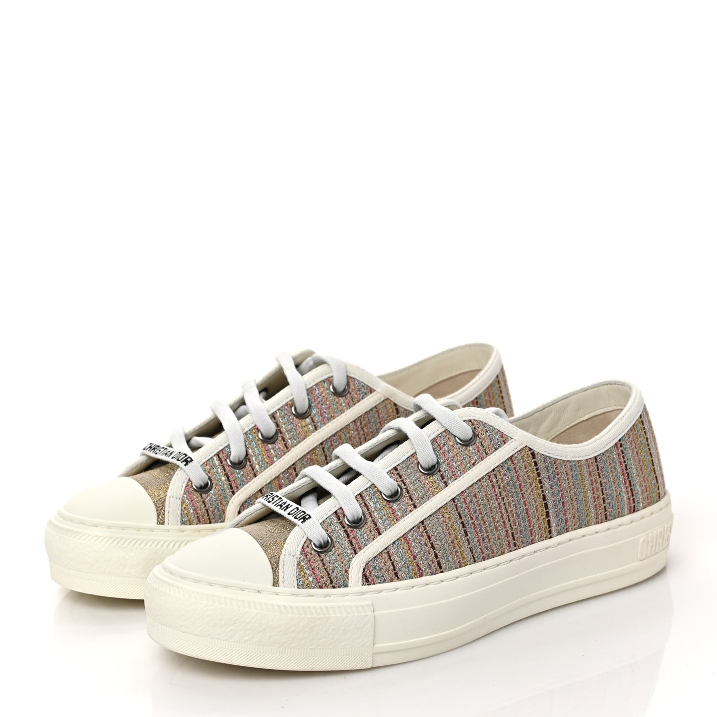 Romance Lurex Walk'N'Dior Low Top Sneakers 36.5 Multicolor