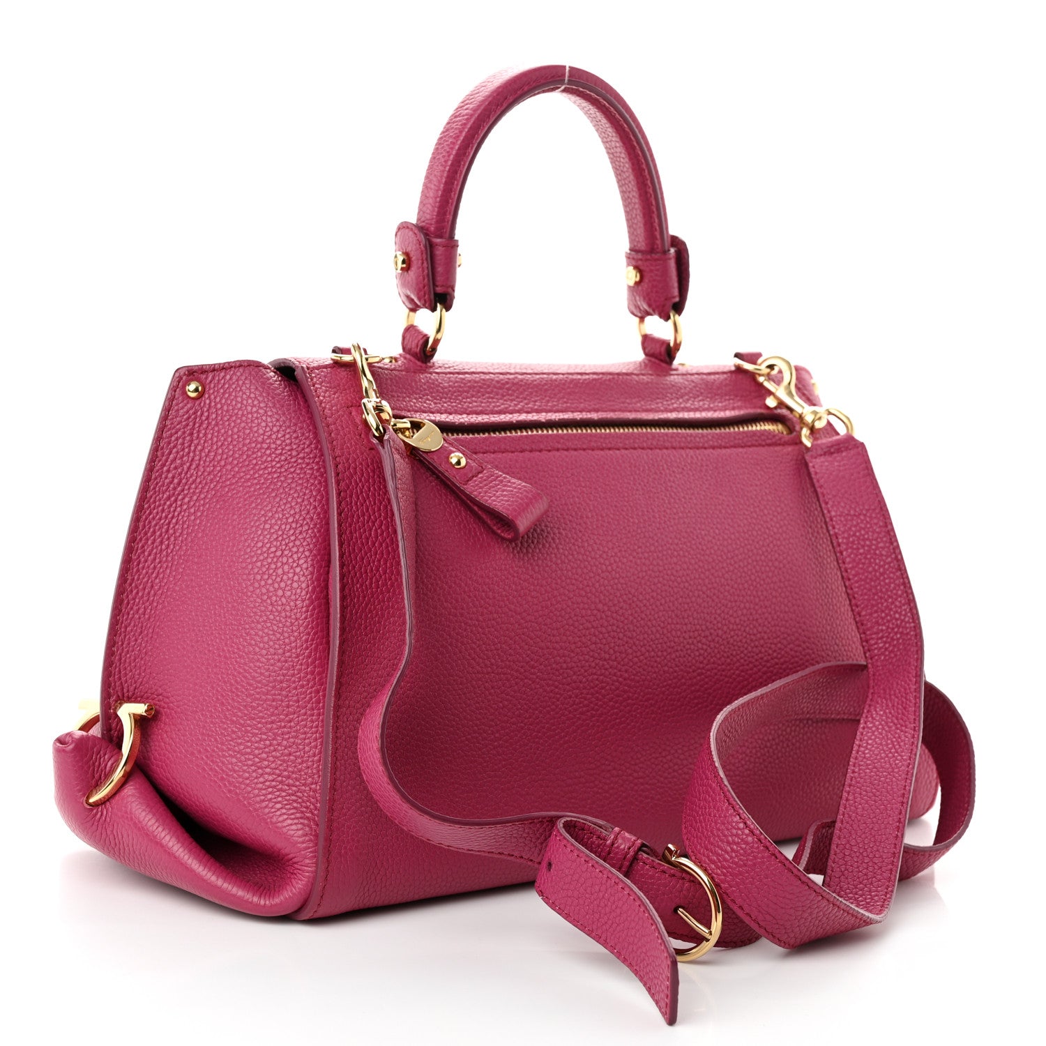 Salvatore Ferragamo Calfskin Sofia Shoulder Bag Pink 3 of 10