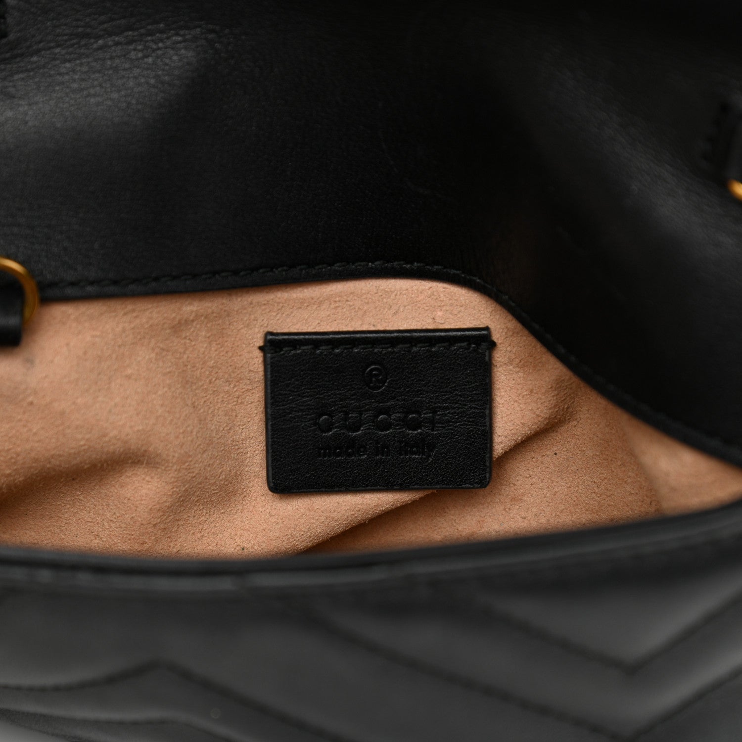 Gucci Calfskin Matelasse Super Mini GG Marmont Shoulder Bag Black 6 of 11