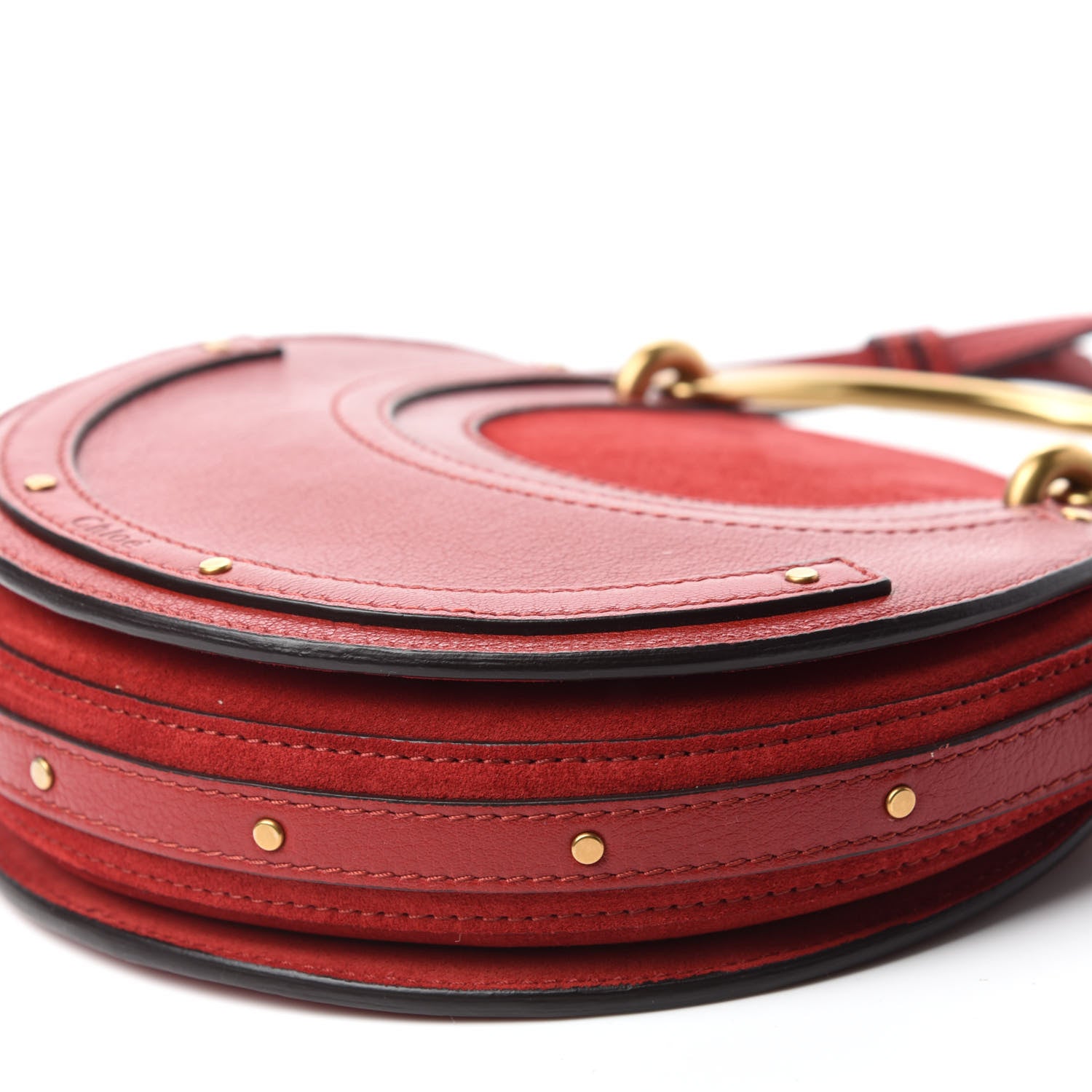 Chloe Calfskin Suede Small Pixie Bag Dahlia Red 7 of 10