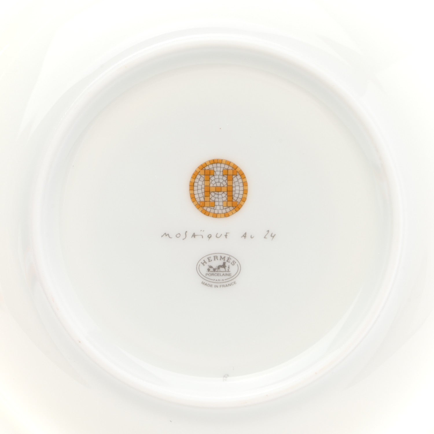 Hermes Porcelain Mosaique Au 24 Soup Bowl Gold 6 of 8