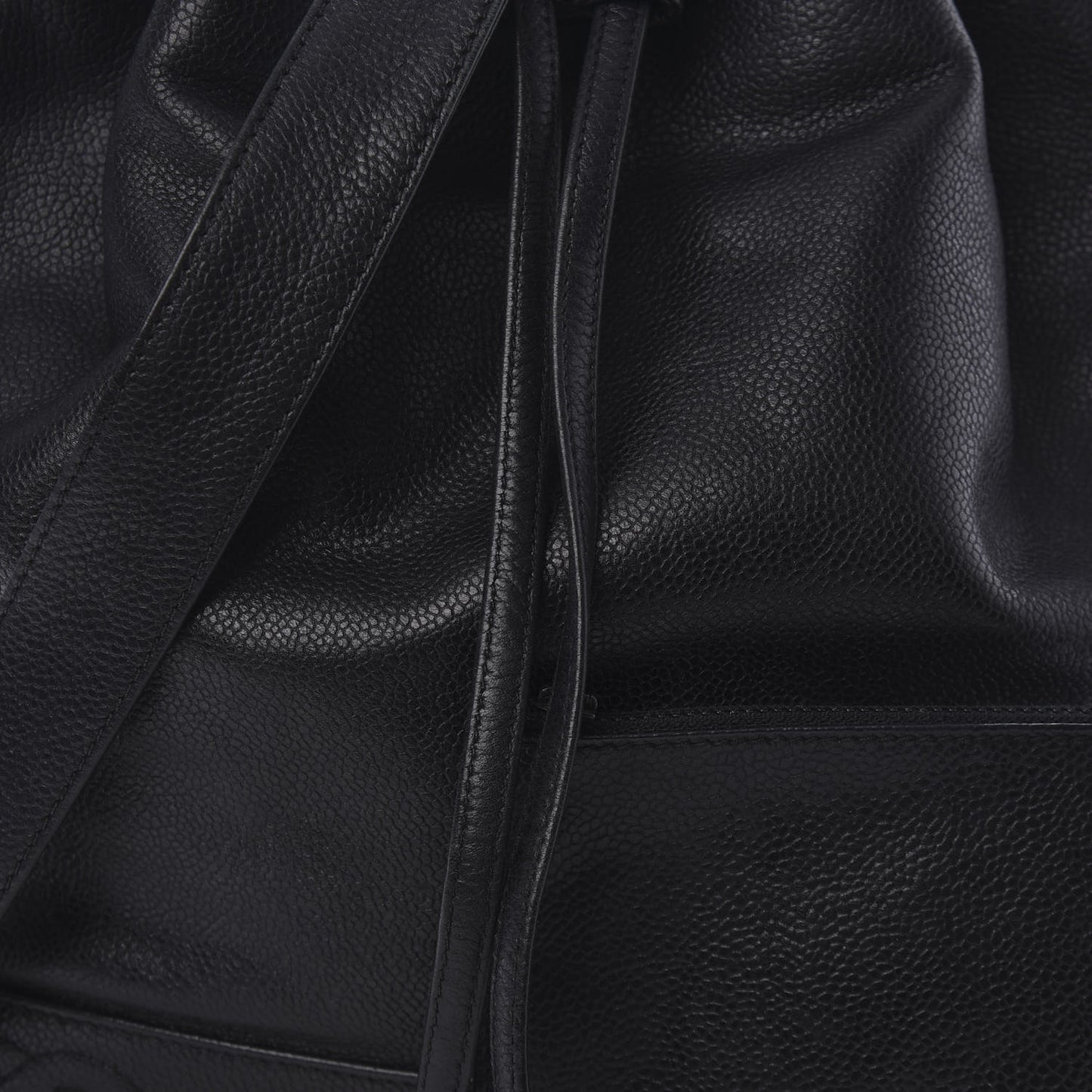 Caviar CC Drawstring Shoulder Bag Black