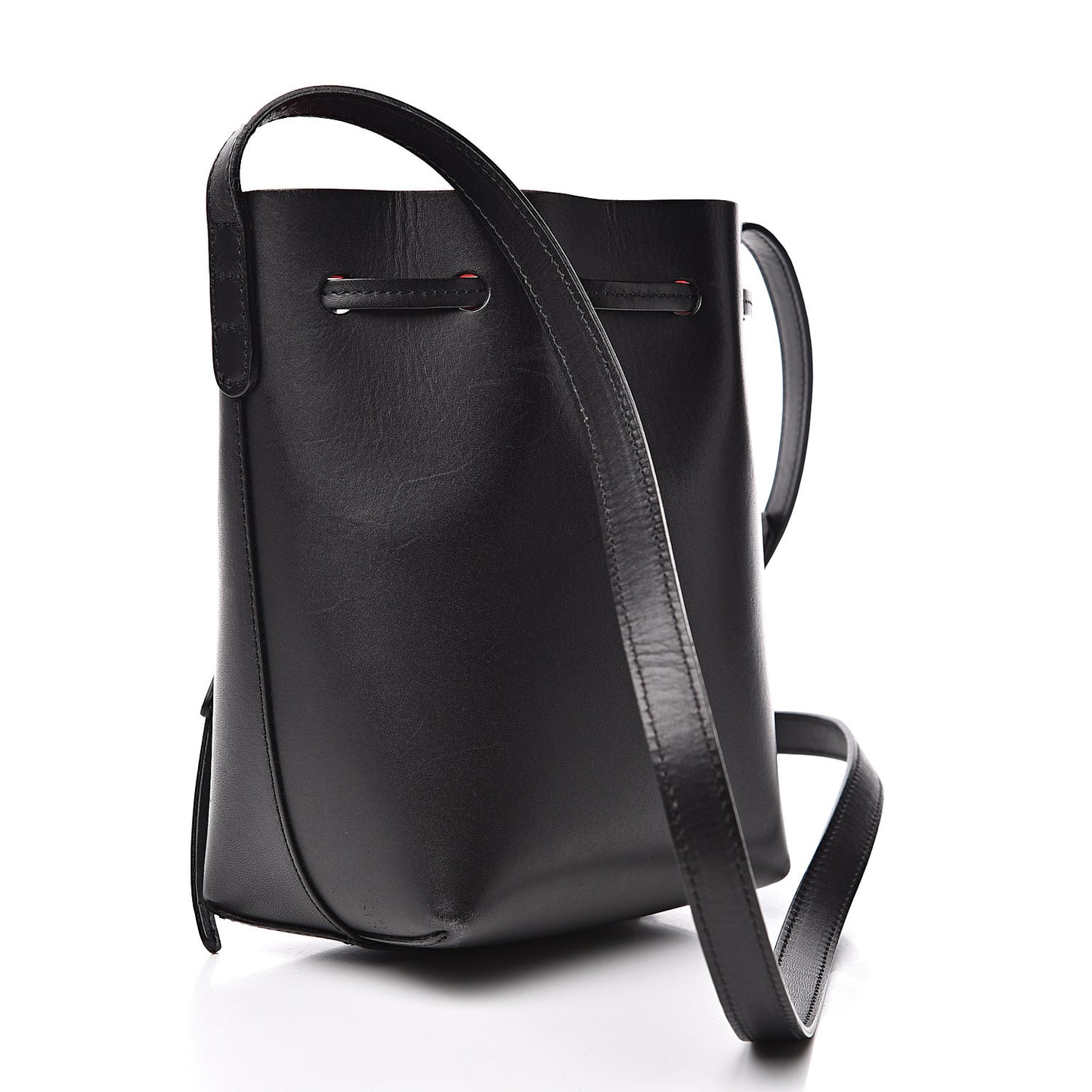 Vegetable Tanned Mini Mini Bucket Bag Black Flamma
